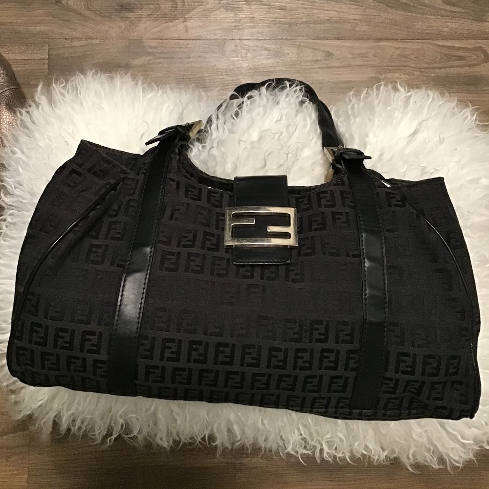 Fendi Zucca  Baguette Black